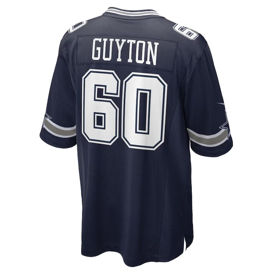 D.Cowboys #60 Tyler Guyton 2024 Draft First Round Pick Player Game Jersey - Navy American Football Jerseys - Main View