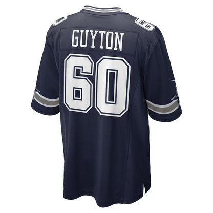 D.Cowboys #60 Tyler Guyton 2024 Draft First Round Pick Player Game Jersey - Navy American Football Jerseys - Main View