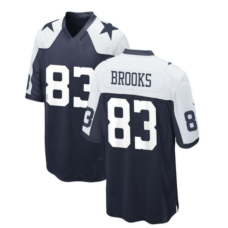 D.Cowboys #83 Jalen Brooks Alternate Game Jersey - Navy Stitched American Football Jerseys - Main View
