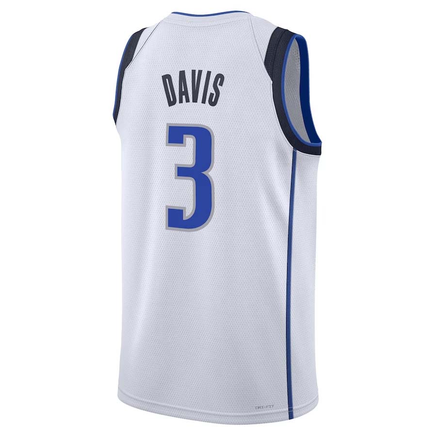 D.Mavericks #3 Anthony Davis Association Edition Swingman Jersey - White - Unisex Stitched American Basketball Jersey - Main View