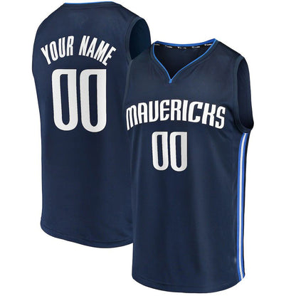 Custom D.Mavericks Fanatics Branded Fast Break Replica Jersey Navy Statement Edition American Stitched Basketball Jersey - Main View
