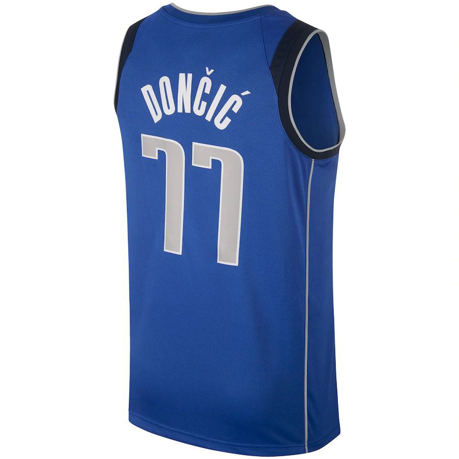 D.Mavericks #77 Luka Doncic Swingman Jersey Royal Stitched American Basketball Jersey - Main View