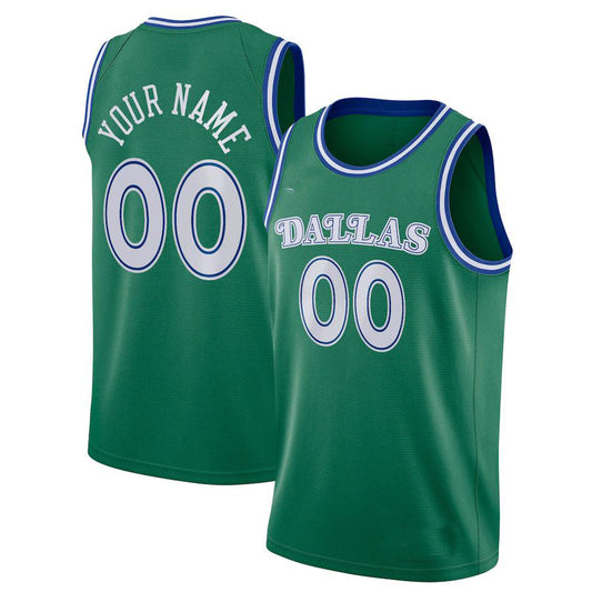 Custom D.Mavericks 2020-21 Hardwood Classics Swingman Jersey Green American Stitched Basketball Jersey - Main View