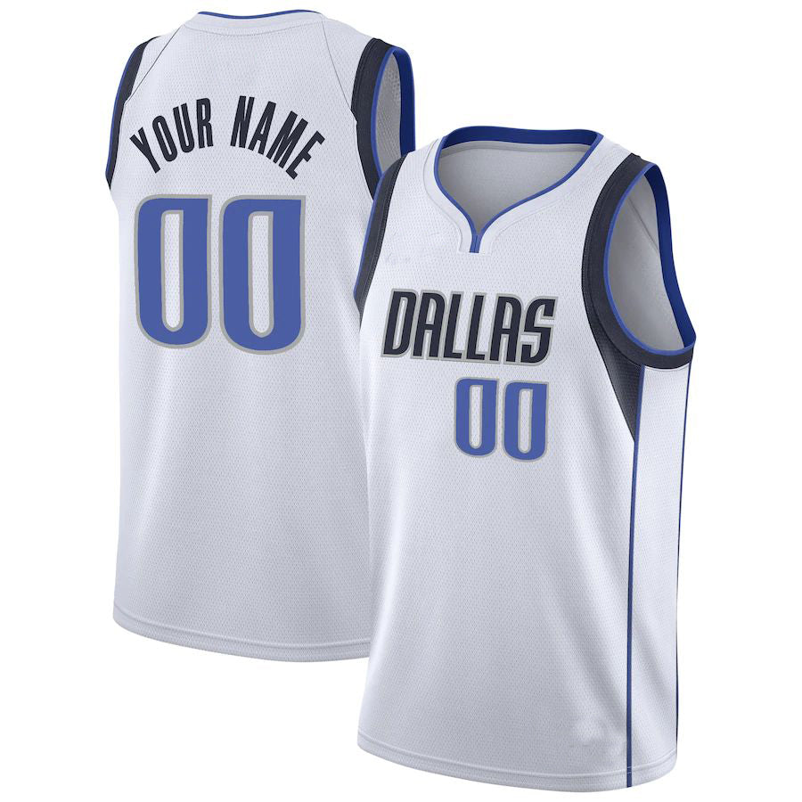 Custom D.Mavericks  Swingman Jersey Association Edition White American Stitched Basketball Jersey - Main View