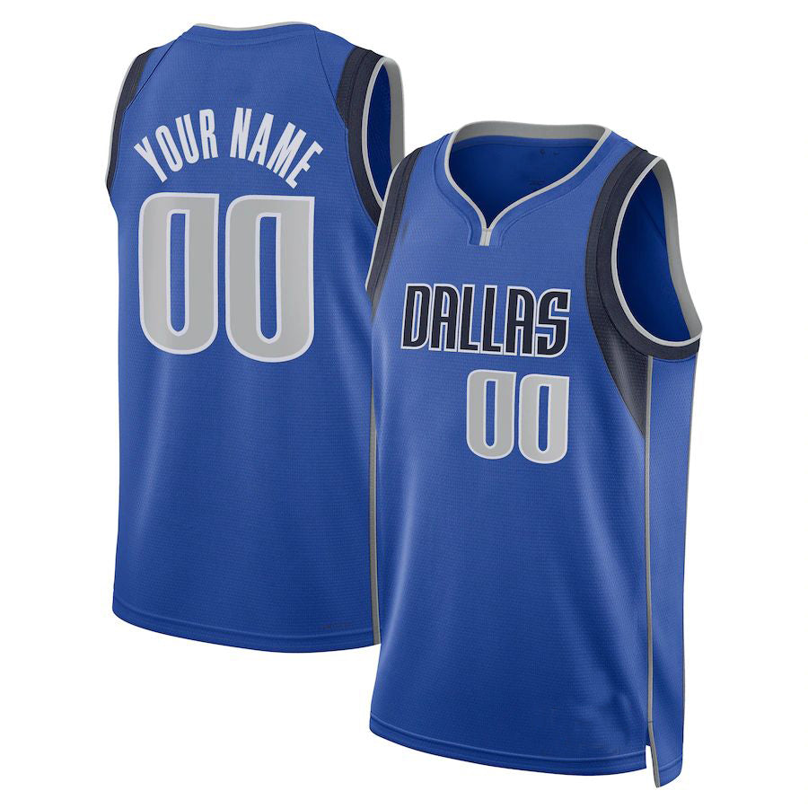 Custom D.Mavericks Unisex 2022-23 Swingman Jersey Blue Icon Edition American Stitched Basketball Jersey - Main View