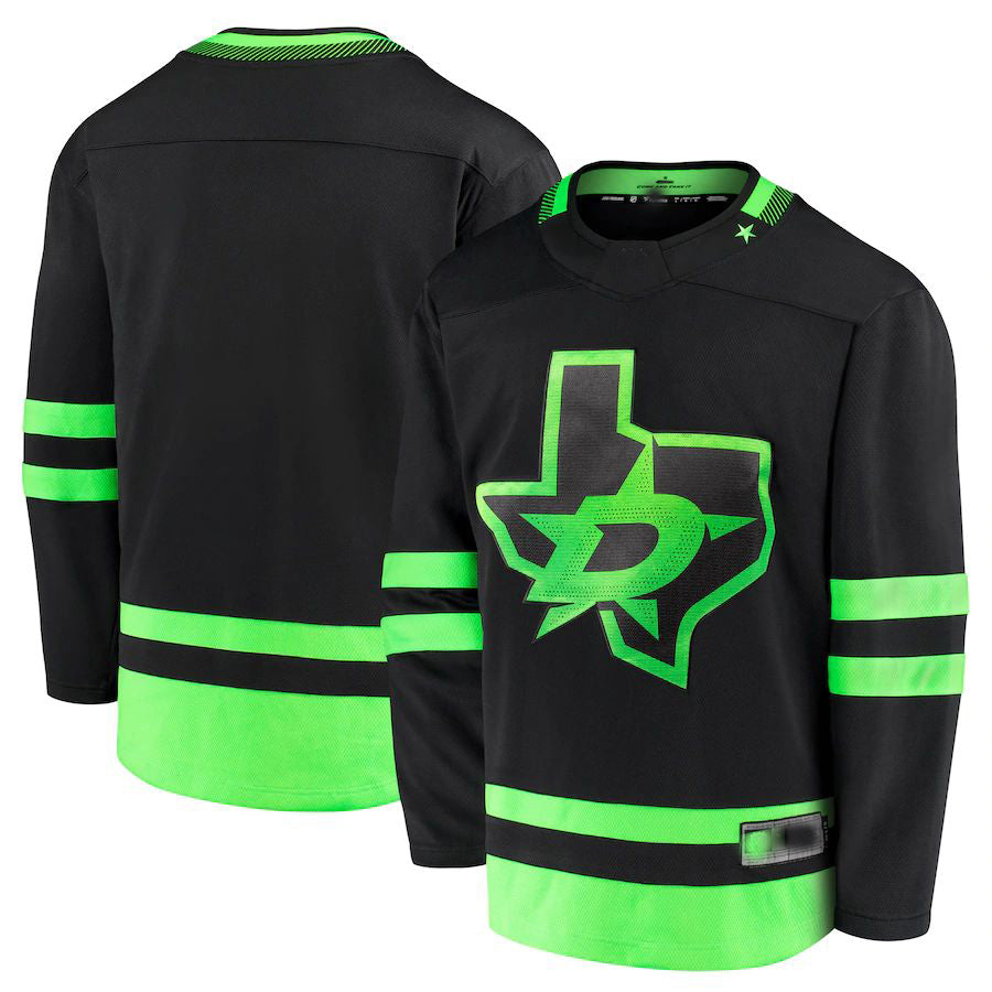 D.Stars Fanatics Branded 2020-21 Alternate Premier Breakaway Jersey Black Stitched American Hockey Jerseys - Main View