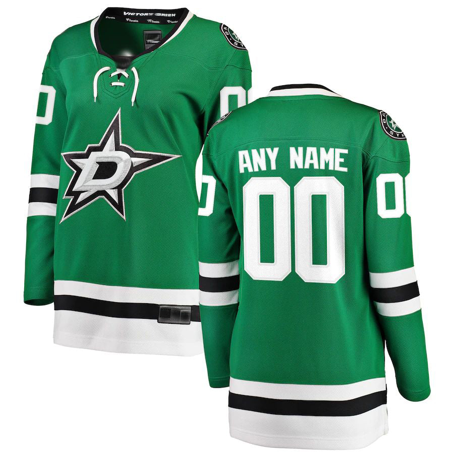Custom D.Stars Fanatics Branded Home Breakaway Jersey Green Stitched American Hockey Jerseys - Main View