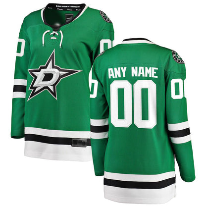 Custom D.Stars Fanatics Branded Home Breakaway Jersey Green Stitched American Hockey Jerseys - Main View