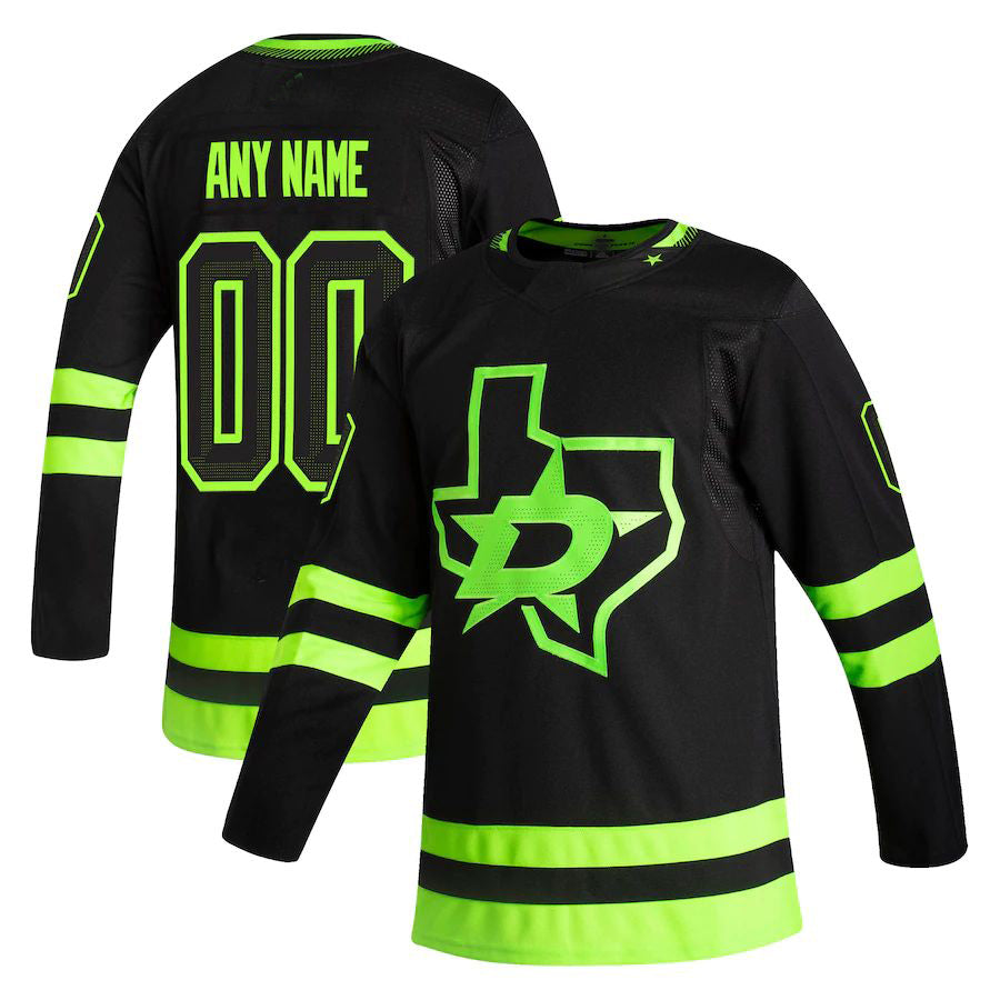 Custom D.Stars Fanatics Branded Home Breakaway Jersey Green Stitched American Hockey Jerseys - Main View