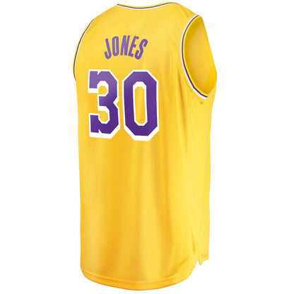 LA.Lakers #30 Damian Jones Fanatics Branded Fast Break Replica Jersey Icon Edition Gold Stitched American Basketball Jersey - Main View