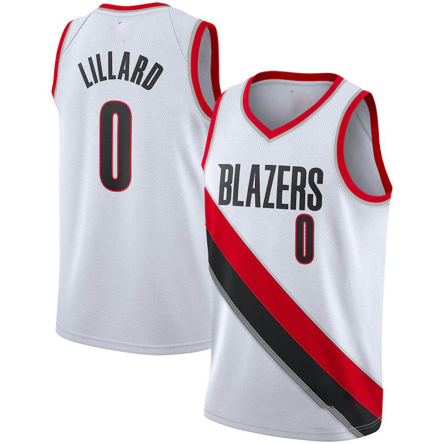 P.Trail Blazers #0 Damian Lillard 2020-21 Swingman Player Jersey  Association Edition White Stitched American Basketball Jersey - Main View