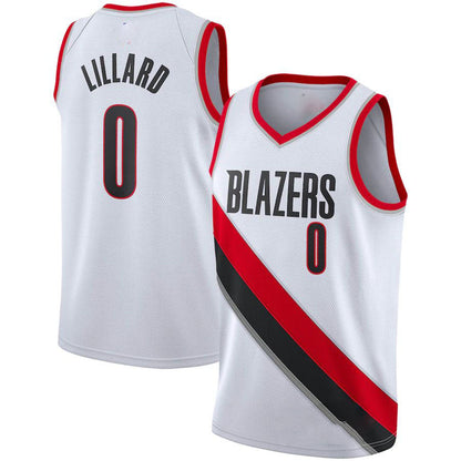 P.Trail Blazers #0 Damian Lillard 2020-21 Swingman Player Jersey  Association Edition White Stitched American Basketball Jersey - Main View