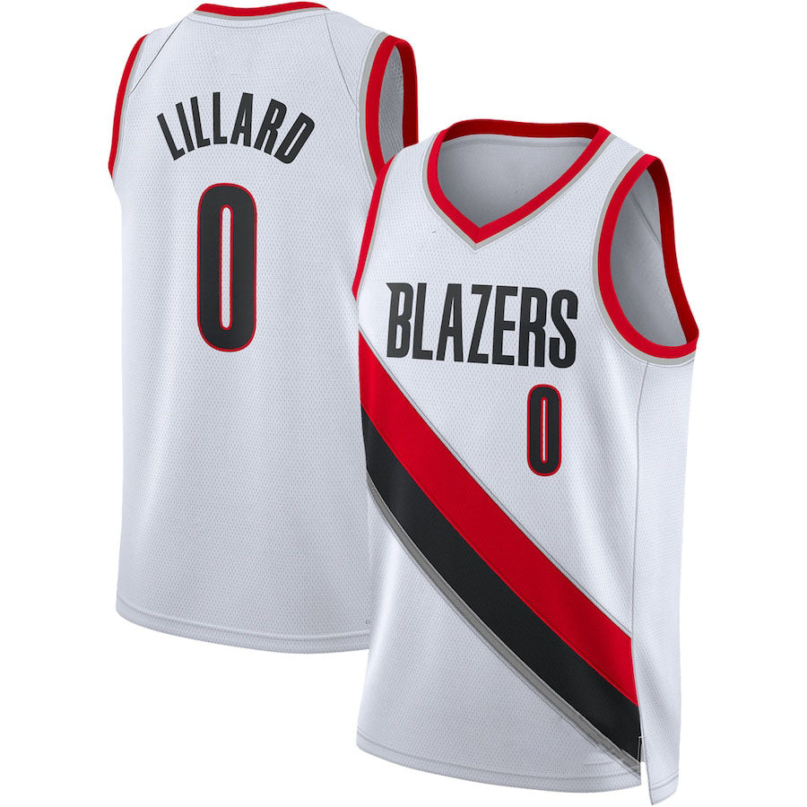 P.Trail Blazers #0 Damian Lillard Unisex 2022-23 Swingman Jersey Association Edition White Stitched American Basketball Jersey - Main View