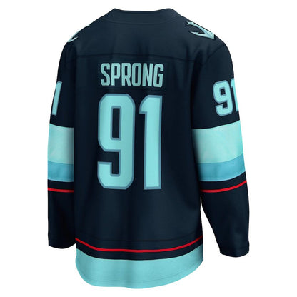 S.Kraken #91 Daniel Sprong Fanatics Branded Home Breakaway Player Jersey  Blue Stitched American Hockey Jerseys - Main View