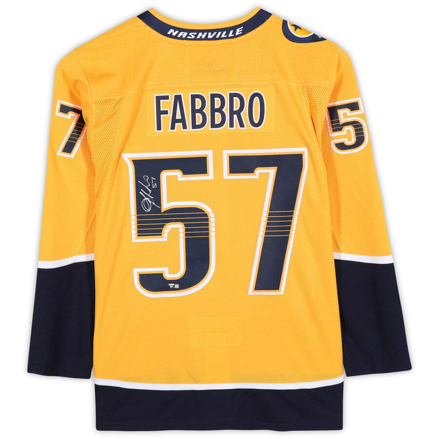 N.Predators #57 Dante Fabbro Fanatics Authentic Autographed  Gold Stitched American Hockey Jerseys - Main View