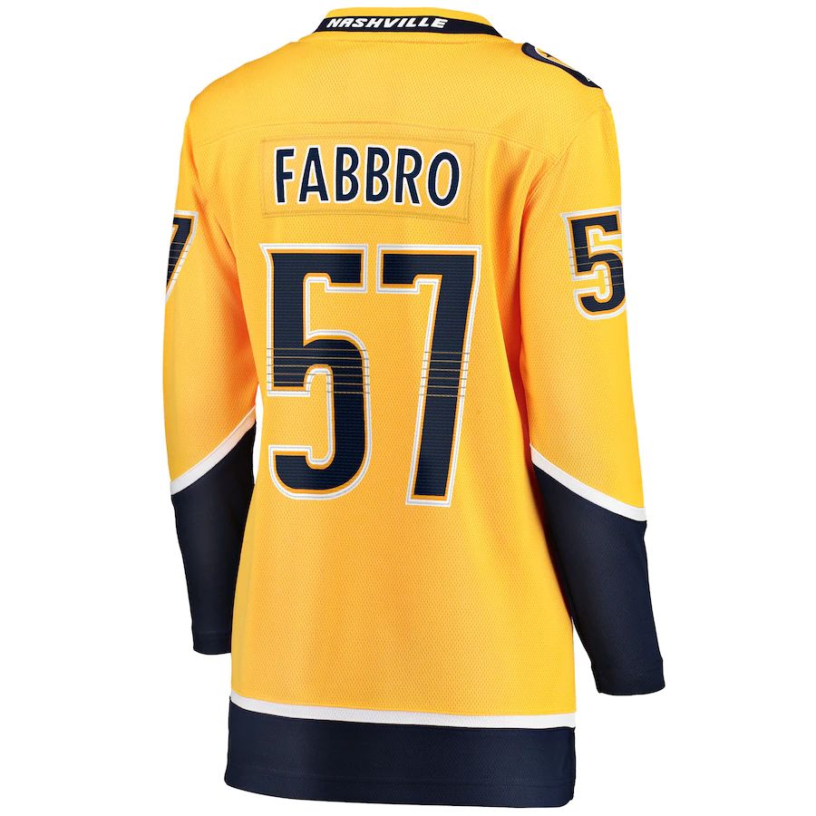 N.Predators #57 Dante Fabbro Fanatics Branded Home Breakaway Player Jersey Gold Stitched American Hockey Jerseys - Main View