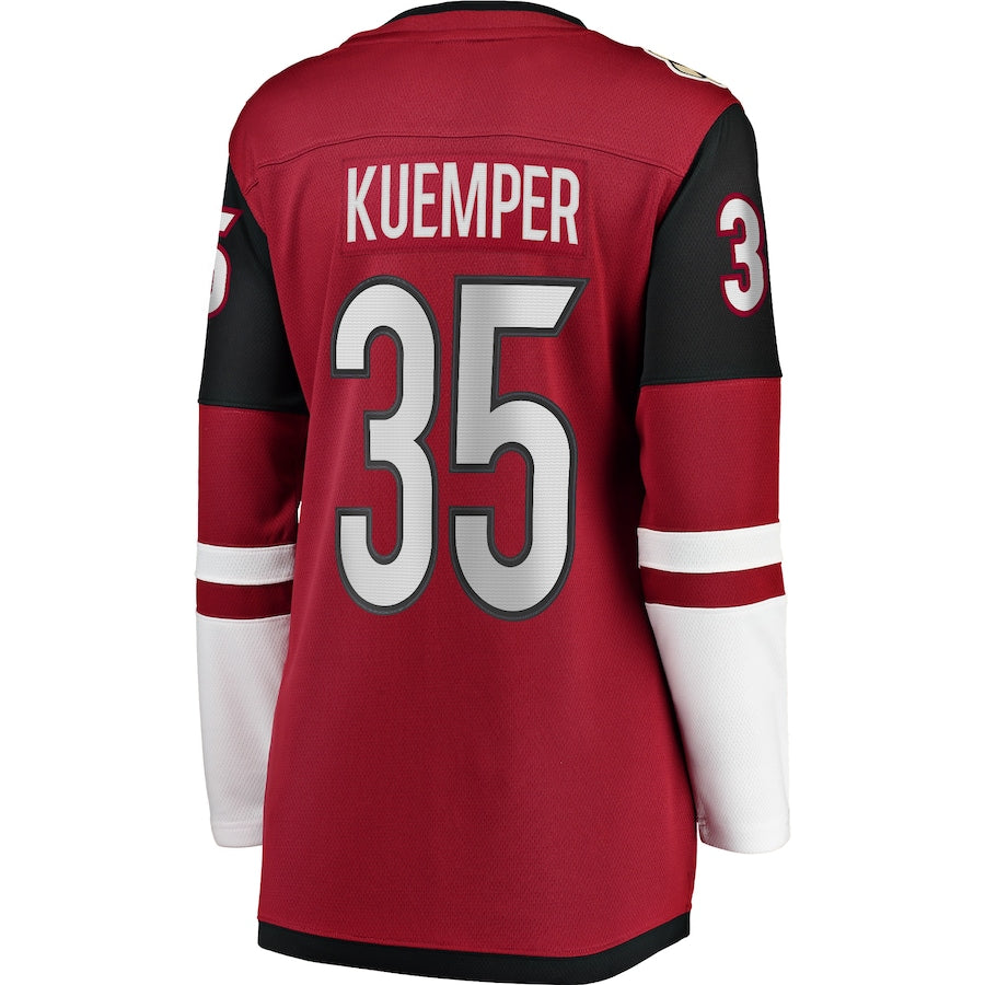 A.Coyotes #35 Darcy Kuemper Fanatics Branded Home Premier Breakaway Player Jersey Garnet Stitched American Hockey Jerseys - Main View
