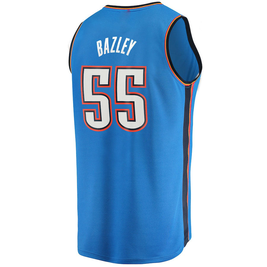 OC.Thunder #55 Darius Bazley Fanatics Branded 2021-22 Fast Break Replica Jersey Icon Edition Blue Stitched American Basketball Jersey - Main View