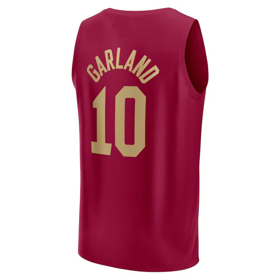 C.Cavaliers #10 Darius Garland Fanatics Branded 2021-22 Fast Break Player Jersey Wine Icon Edition Stitched American Basketball Jersey - Main View