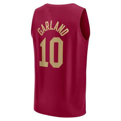 C.Cavaliers #10 Darius Garland Fanatics Branded 2021-22 Fast Break Player Jersey Wine Icon Edition Stitched American Basketball Jersey - Main View