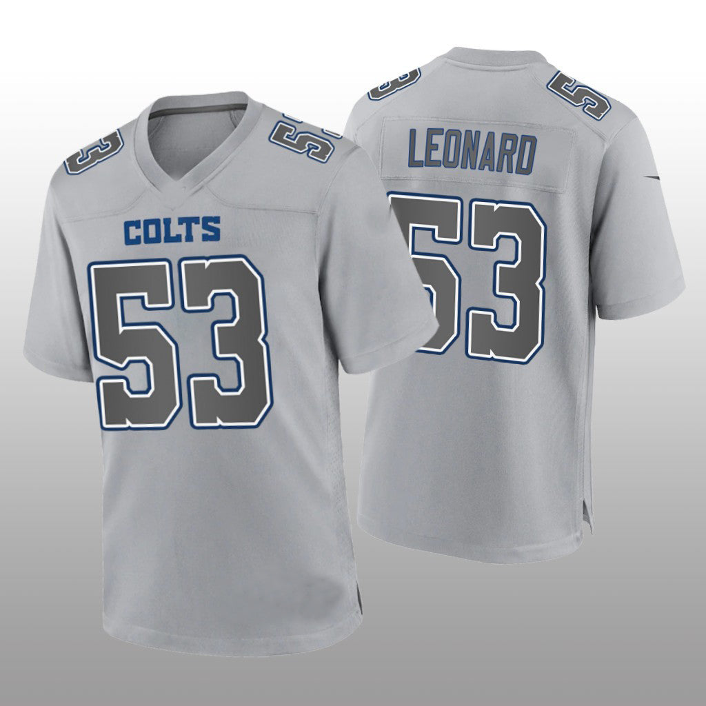 IN.Colts #53 Darius Leonard Gray Game Atmosphere Jersey Stitched American Football Jerseys - Main View