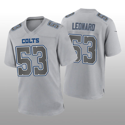 IN.Colts #53 Darius Leonard Gray Game Atmosphere Jersey Stitched American Football Jerseys - Main View