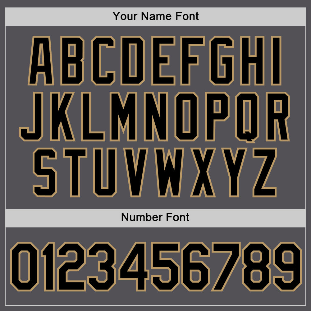 Custom Steel Gray Black-Old Gold Performance T-Shirt view 4