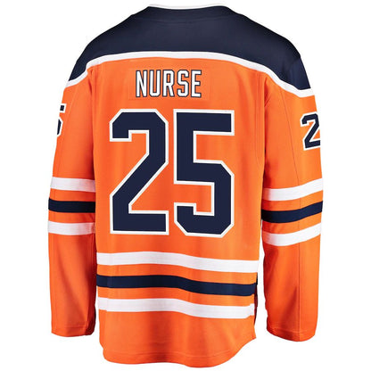 E.Oilers #25 Darnell Nurse Fanatics Branded Breakaway Player Jersey Orange Stitched American Hockey Jerseys - Main View