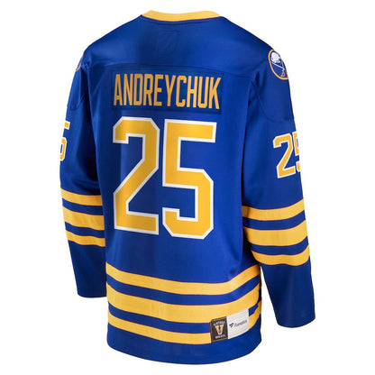 B.Sabres #25 Dave Andreychuk Fanatics Branded Breakaway Retired Player Jersey Royal Stitched American Hockey Jerseys - Main View