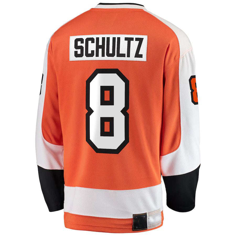 P.Flyers #8 Dave Schultz Fanatics Branded Premier Breakaway Retired Player Jersey Orange Stitched American Hockey Jerseys - Main View
