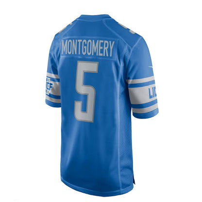 D.Lions #5 David Montgomery Game Player Jersey - Blue Stitched American Football Jerseys - Main View