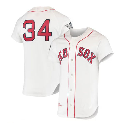 Boston Red Sox  #34 David Ortiz Mitchell & Ness 2004 Cooperstown Collection Home Authentic Jersey - White Baseball Jerseys - Main View