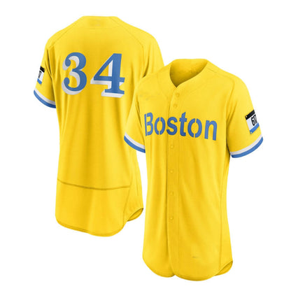 Boston Red Sox  #34 David Ortiz  City Connect Authentic Player Jersey - Gold Baseball Jerseys - Main View