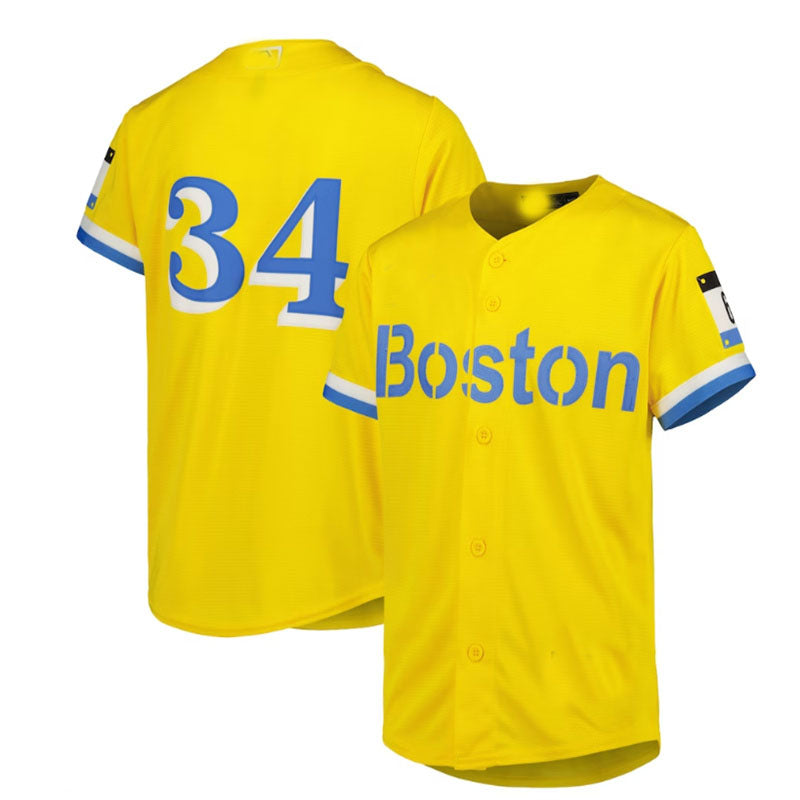 Boston Red Sox  #34 David Ortiz  City Connect Replica Player Jersey - Gold Baseball Jerseys - Main View