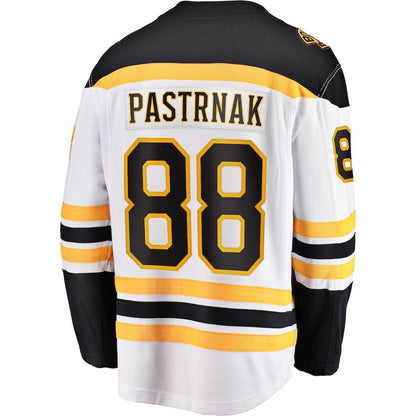 B.Bruins #88 David Pastrnak Fanatics Branded Away Premier Breakaway Player Jersey White Black Stitched American Hockey Jerseys - Main View