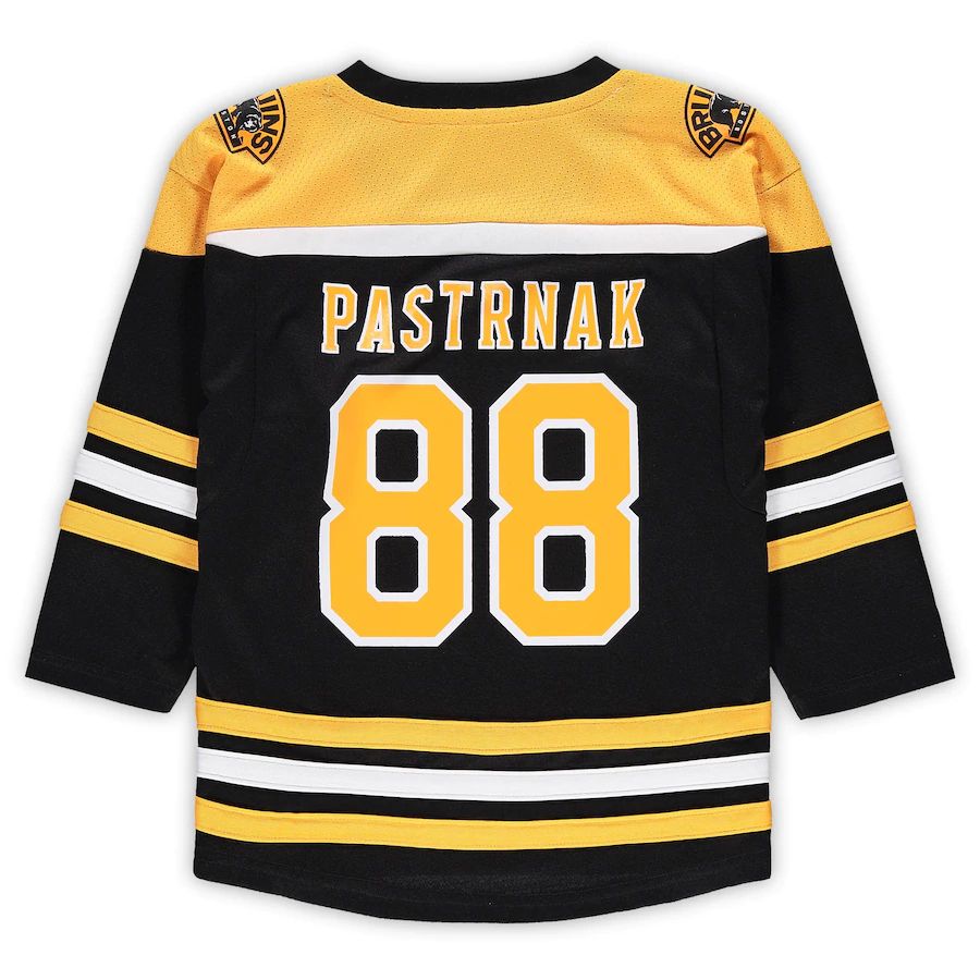 B.Bruins #88 David Pastrnak Preschool Home Replica Player Jersey Black Stitched American Hockey Jerseys - Main View