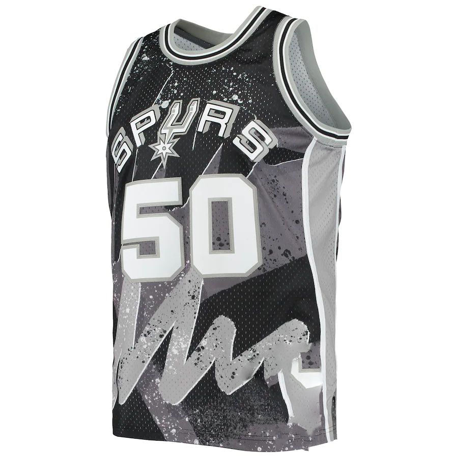 S.Antonio Spurs #50 David Robinson Mitchell & Ness Hardwood Classics 1998-99 Hyper Hoops Swingman Jersey Black Stitched American Basketball Jersey - Main View