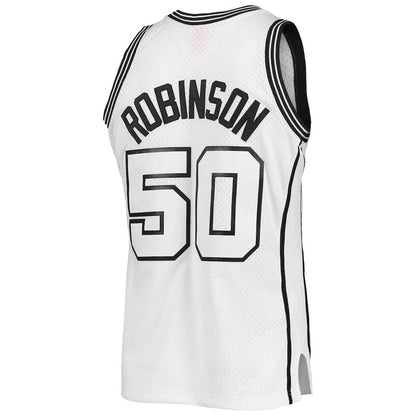 S.Antonio Spurs #50 David Robinson Mitchell & Ness White Out Swingman Jersey Stitched American Basketball Jersey - Main View