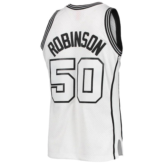 S.Antonio Spurs #50 David Robinson Mitchell & Ness White Out Swingman Jersey Stitched American Basketball Jersey - Main View