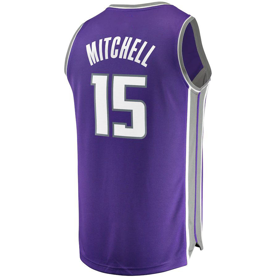 S.Kings #15 Davion Mitchell Fanatics Branded Draft First Round Pick Fast Break Replica Jersey Purple Icon Edition Stitched American Basketball Jersey - Main View