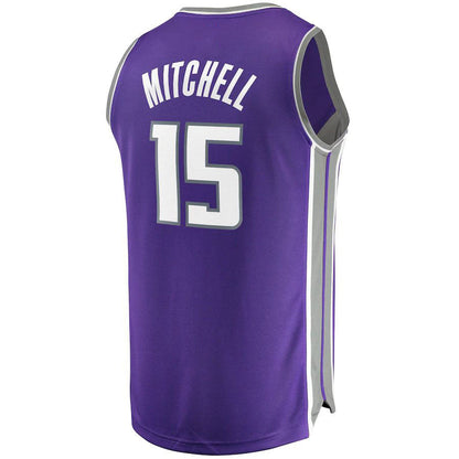 S.Kings #15 Davion Mitchell Fanatics Branded Draft First Round Pick Fast Break Replica Jersey Purple Icon Edition Stitched American Basketball Jersey - Main View