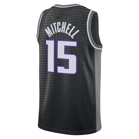 S.Kings #15 Davion Mitchell Jordan Brand 2022-23 Statement Edition Swingman Jersey Black Stitched American Basketball Jersey - Main View
