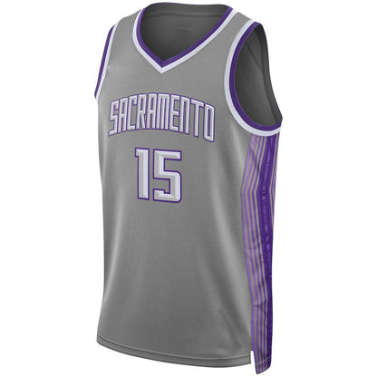 S.Kings #15 Davion Mitchell Unisex  Swingman Jersey  City Edition  Anthracite Stitched American Basketball Jersey - Main View