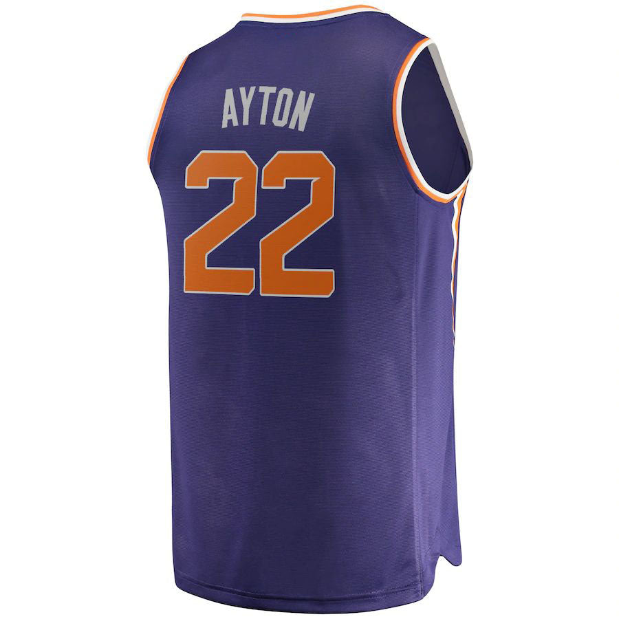 P.Suns #22 DeAndre Ayton Fanatics Branded Fast Break Replica Jersey Icon Edition Purple Stitched American Basketball Jersey - Main View