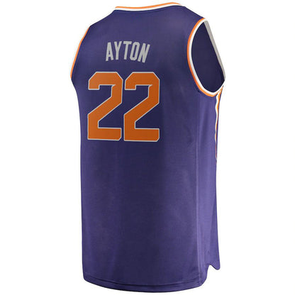P.Suns #22 DeAndre Ayton Fanatics Branded Fast Break Replica Jersey Icon Edition Purple Stitched American Basketball Jersey - Main View