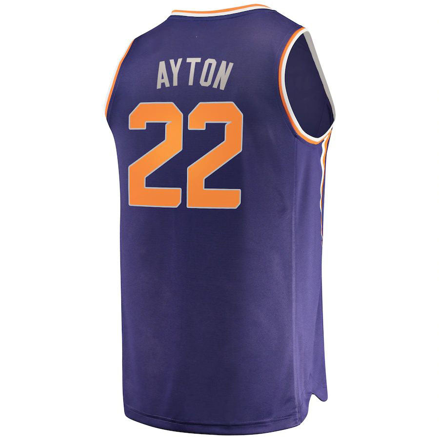 P.Suns #22 DeAndre Ayton Fanatics Branded  Fast Break Replica Jersey Icon Edition Purple Stitched American Basketball Jersey - Main View