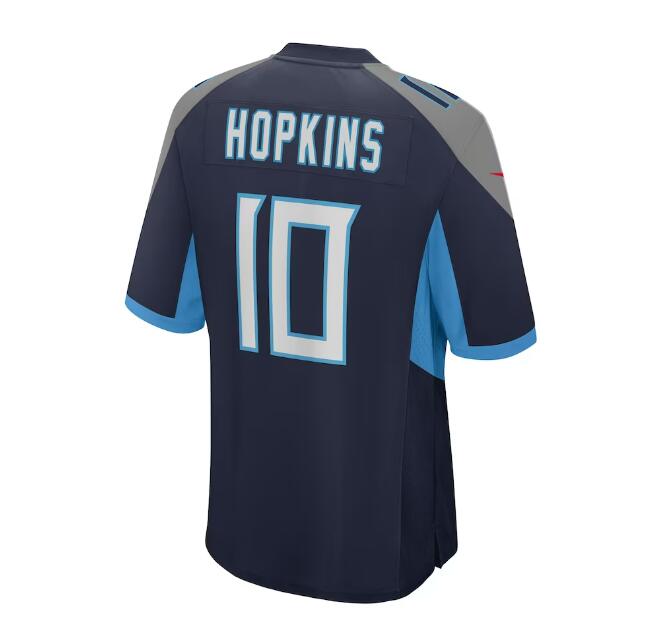 T.Titans #10 DeAndre Hopkins Oilers Throwback Player Game Jersey - Light Blue Stitched American Football Jerseys - Main View