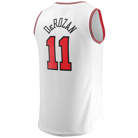 C.Bulls #11 DeMar DeRozan Fanatics Branded 2021-22 Fast Break Jersey White Association Edition Stitched American Basketball Jersey - Main View