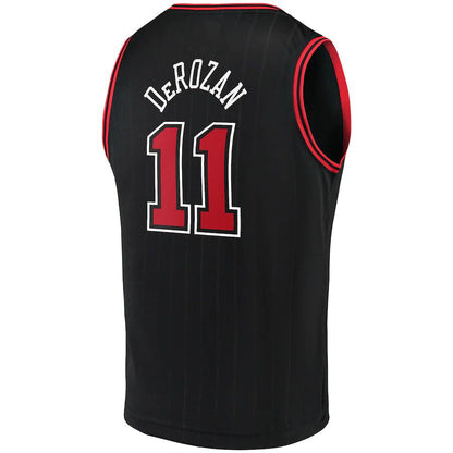 C.Bulls #11 DeMar DeRozan Fanatics Branded 2021-22 Fast Break Replica Player Jersey Statement Edition Black Stitched American Basketball Jersey - Main View