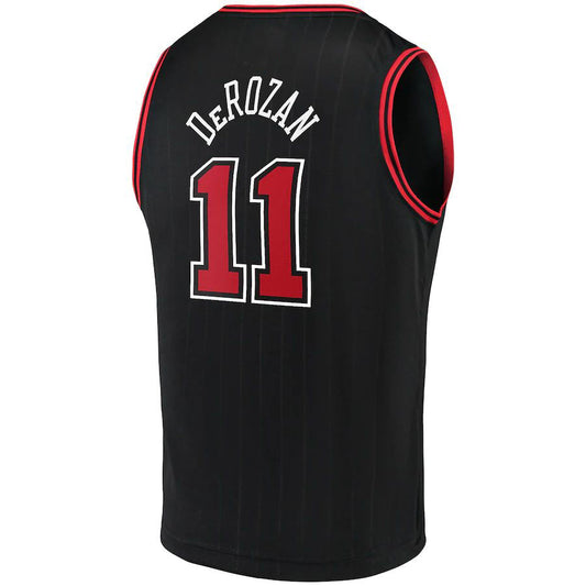C.Bulls #11 DeMar DeRozan Fanatics Branded 2021-22 Fast Break Replica Player Jersey Statement Edition Black Stitched American Basketball Jersey - Main View